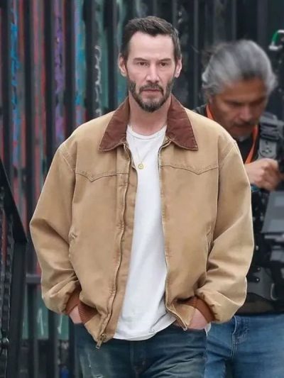 Shop Reef Hawk Movie Outcome Keanu Reeves Brown Cotton Jacket